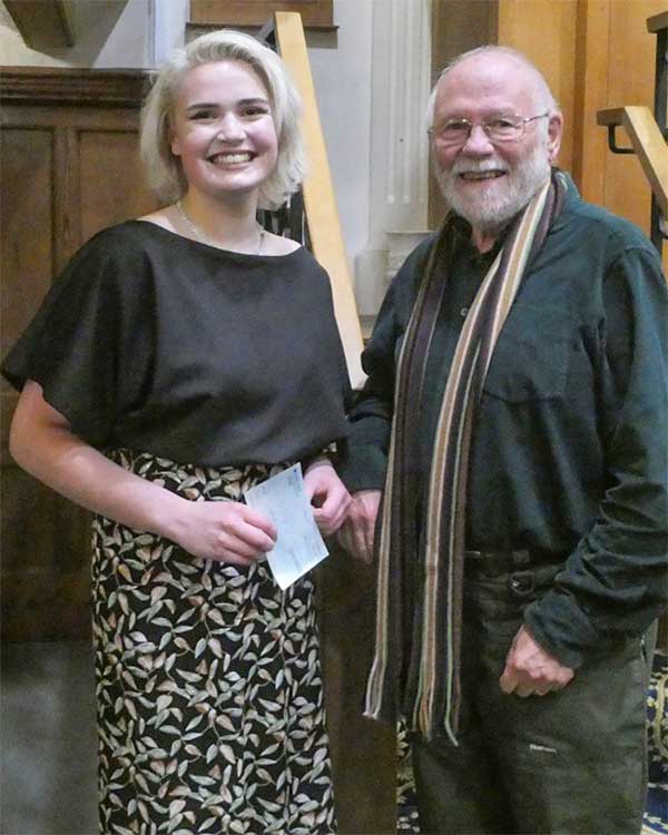 Winner of the 2022 final, Katherine Foxall with Malcolm Ridge of the Gower Society